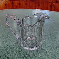 Antique Pressed Glass Creamer / Pitcher, UV Reactive Glass
