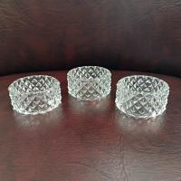 Vintage Fostoria Heritage Clear Glass Napkin Rings, Set of 3, Diamond Pattern Glass Napkin Holders