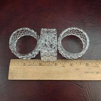 Vintage Fostoria Heritage Clear Glass Napkin Rings, Set of 3, Diamond Pattern Glass Napkin Holders