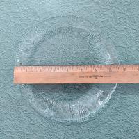 Vintage Arcoroc Canterbury Crocus 7.5 Inch Clear Glass Salad Dessert Plates, Set of 2