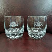 Vintage Crown Royal Whiskey Lowball Rocks Glasses, Set of Two