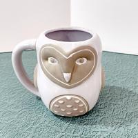 Vintage Cracker Barrel Stoneware Owl Mug, Ceramic Figurative Owl Coffee Tea Mug