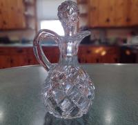 Antique Pressed Glass Cruet with Stopper Westmoreland 420 by Gillinder and Sons, Circa 1890