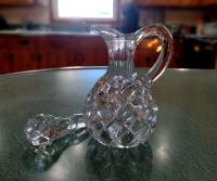 Antique Pressed Glass Cruet with Stopper Westmoreland 420 by Gillinder and Sons, Circa 1890