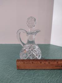 Antique Pressed Glass Cruet with Stopper Westmoreland 420 by Gillinder and Sons, Circa 1890