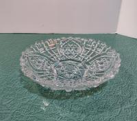 Vintage Pressed Glass Footed Bowl, EAPG Glass Dish