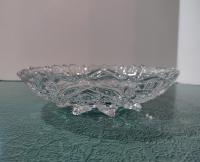 Vintage Pressed Glass Footed Bowl, EAPG Glass Dish