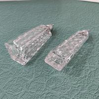 Vintage Cut Glass Diamond Shaped Salt and Pepper Shaker Set