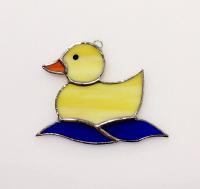 Stained Glass Duck, Rubber Duckie Suncatcher, Custom Colors Available