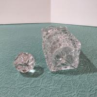 Vintage Cut Glass Clear Decanter with Stopper, Perfume Bottle, Bud Vase