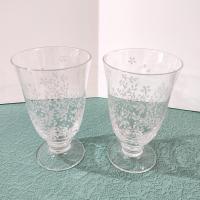 Vintage Pfaltzgraff Delicato Iced Tea Glasses, Set of Two, Frosted Leaf Pattern Glasses