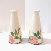 Vintage Franciscan Desert Rose Oversized Salt and Pepper Shaker Set, Pink Floral Ceramic Shakers