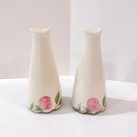 Vintage Franciscan Desert Rose Oversized Salt and Pepper Shaker Set, Pink Floral Ceramic Shakers