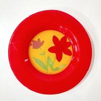 Vintage BT Dibbern Kristina Orange and Red Hand Painted Floral Salad Dessert Plates, Set of Two