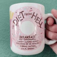 Vintage The Diet From Hell Ceramic Coffee Mug, Dieter Gift, Funny Humorous Mug