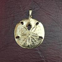 Vintage Gold Plated Sand Dollar Pendant Charm