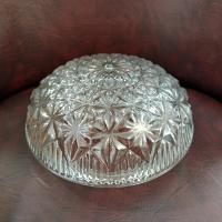 Vintage Glass Ceiling Fixture Shade With Starburst Pattern, 5 7/8 Inch Fitter, Ceiling Light Cover, Clear Glass Dome Shade