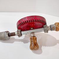 Vintage Stanley Defiance 1220 Hand Drill with Bit, 1930's Hand Tool