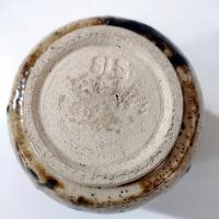 Vintage Hand Crafted Artisan Ceramic Brown Drip Glaze Urn Vase, Planter Pot