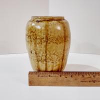 Vintage Hand Crafted Artisan Ceramic Brown Drip Glaze Urn Vase, Planter Pot