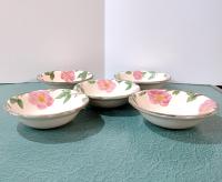 Vintage Franciscan Desert Rose Fruit Dessert Sauce Bowls, Set of 5, England Backstamp Desert Rose Pattern