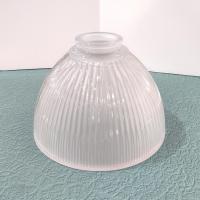 Vintage Frosted Ribbed Glass Dome Lamp Shade, Replacement Glass Light Cover