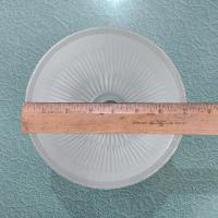 Vintage Frosted Ribbed Glass Dome Lamp Shade, Replacement Glass Light Cover