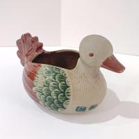 Vintage Ceramic Duck Figurative Planter Pot, Figurative Bird Animal Planter