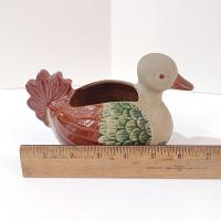 Vintage Ceramic Duck Figurative Planter Pot, Figurative Bird Animal Planter