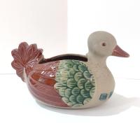 Vintage Ceramic Duck Figurative Planter Pot, Figurative Bird Animal Planter