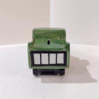 Vintage Ceramic Dump Truck Childs Coin Bank, Andrea by Sadek Green and Yellow Truck Bank