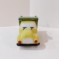 Vintage Ceramic Dump Truck Childs Coin Bank, Andrea by Sadek Green and Yellow Truck Bank