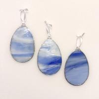 Stained Glass Easter Egg Suncatchers, Set of Three, Blue and Yellow Glass Easter Egg Decoration