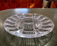 Vintage L E Smith Clear Pressed Glass Egg and Relish Tray, Heritage 567 Pattern with Pineapple Design