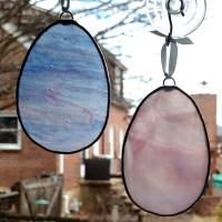 Stained Glass Easter Egg Suncatchers, Set of Three, Youghiogheny Art Glass