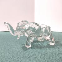 Vintage Indiana Clear Glass Elephant Figural Candy Dish, Elephant Trinket Jewelry Dish