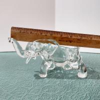 Vintage Indiana Clear Glass Elephant Figural Candy Dish, Elephant Trinket Jewelry Dish