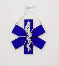 EMS Star of Life Stained Glass Suncatcher