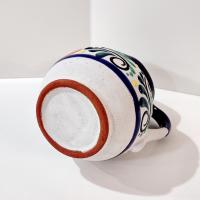 Vintage Mexican Engobe Clay Pitcher, Mexican Folk Art Pottery