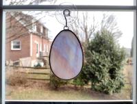 Stained Glass Easter Egg Suncatchers, Set of Two