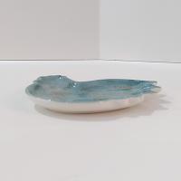 Vintage Cracker Barrel Elegant Rooster Ceramic Spoon Teabag Rest, Susan Winget Designs, Teal Blue and Gold Cardinal Directions Kitchen Decor