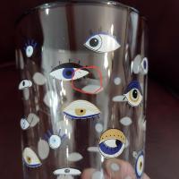 Vintage Anthropologie Rakle Watchful Evil Eye Drinking Glasses, Set of 2, 18 Ounce Eyeball Beer Pint Glasses
