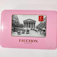 Vintage Fauchon Paris Pink Hinged Lid Storage Tin Box