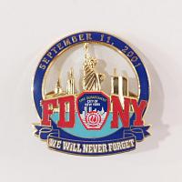 Vintage FDNY 911 Memorial Lapel Pin, September 11 New York Fire Department Pin