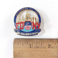 Vintage FDNY 911 Memorial Lapel Pin, September 11 New York Fire Department Pin