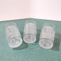 Vintage Westmoreland Princess Feather Clear 9 Ounce Flat Tumblers, Set of Three, EAPG Drinking Glasses, Manganese Glass, UV Reactive Glass
