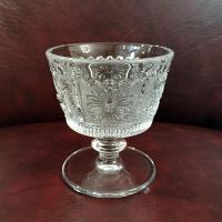 Vintage Westmoreland Princess Feather Clear Low Sherbet Cup, EAPG Dessert Cup, Manganese Glass