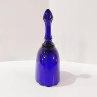 Vintage Cobalt Blue Oval Fenton Bell, Solid Blue Fenton Bell