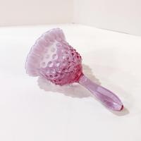 Vintage Fenton Rose Magnolia Hobnail Glass Bell, Fenton Ruffled Pink and White Glass Bell