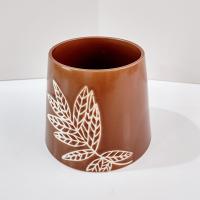 Vintage Fern Leaf Copper Brown Jar Candle Topper Ceramic Shade
